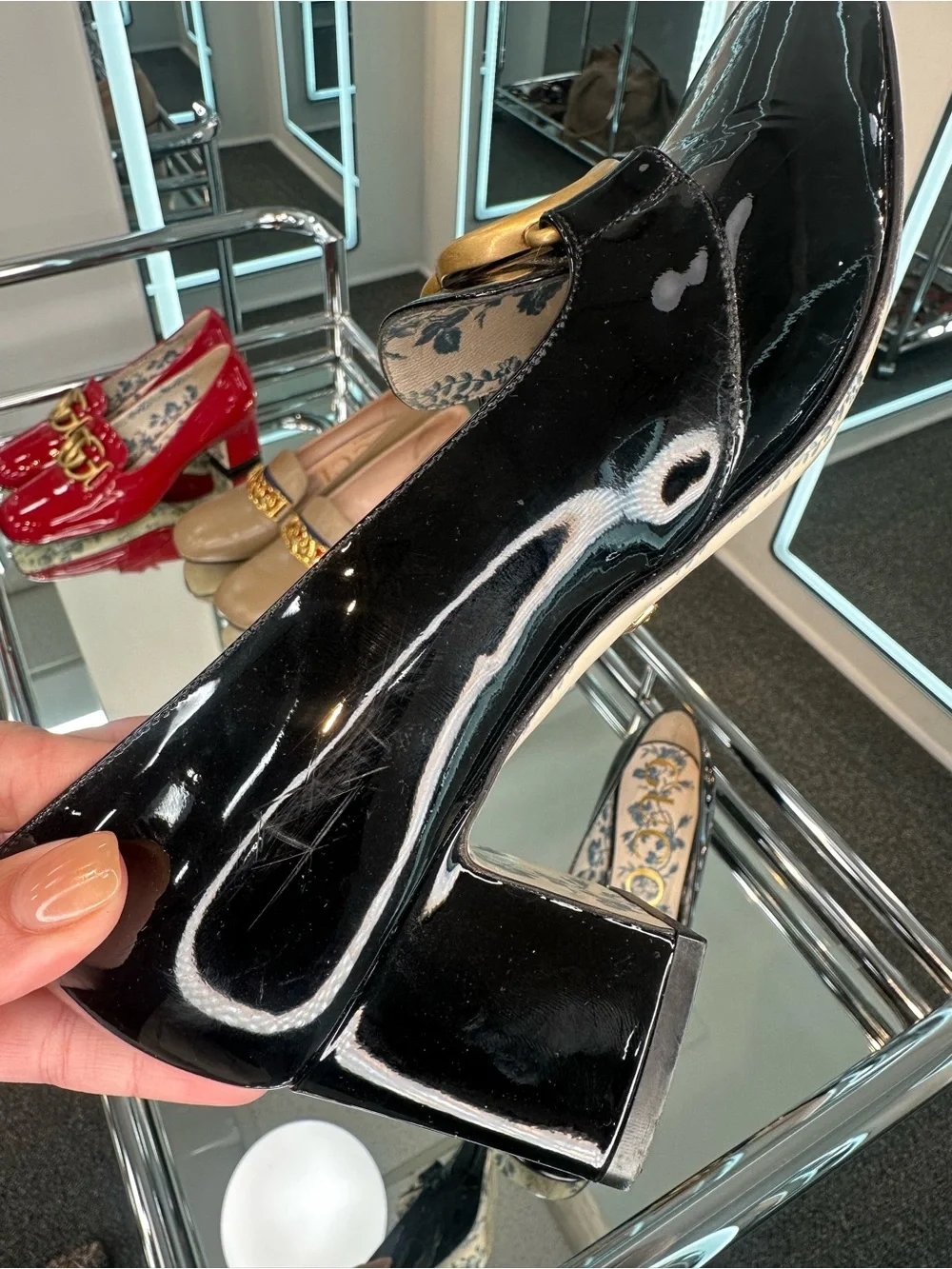Gucci Marmont Victoire Mid-Heel Loafer
